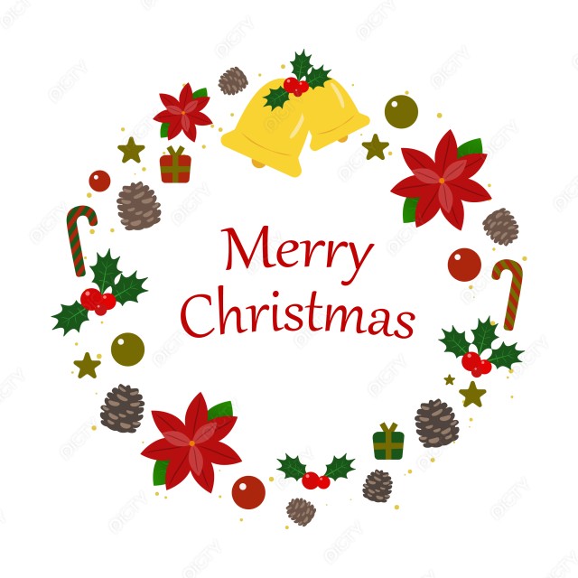 クリスマスリース背景なし