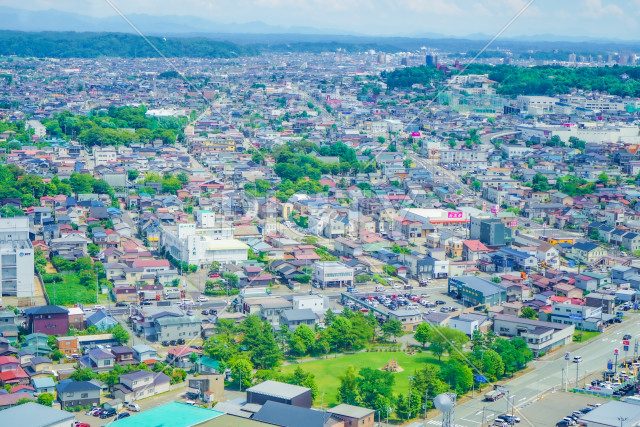 セリオン（秋田市ポートタワー）からの秋田市の風景