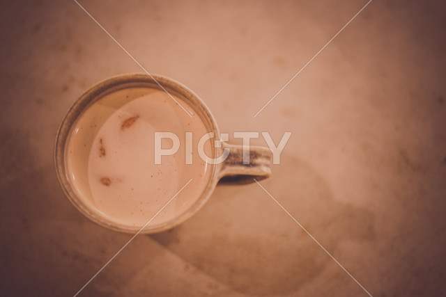 カフェラテのコーヒーカップ