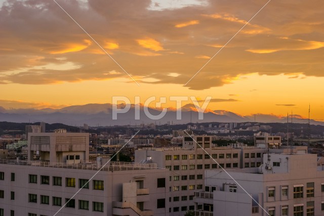 調布市の夕焼け