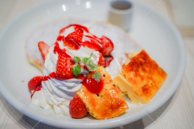 パンケーキとフルーツ