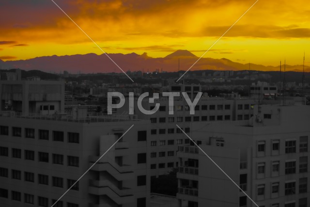 東京都調布市から見える夕景