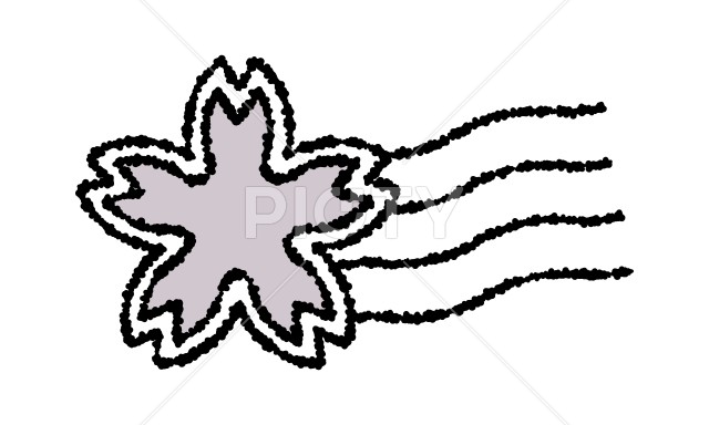 桜の花の黒い消印アイコン