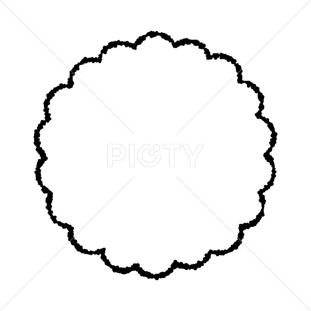 スカラップの縁取りの円形フレーム