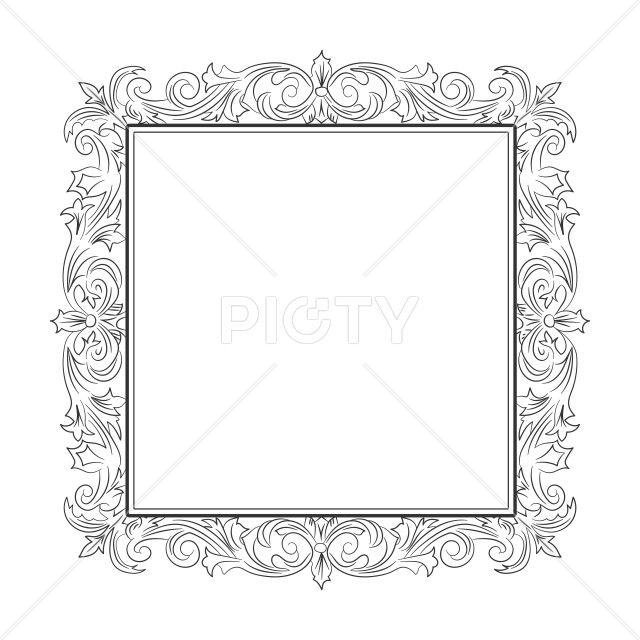 エレガントなアカンサス紋様のヴィンテージ風オーナメントフレーム