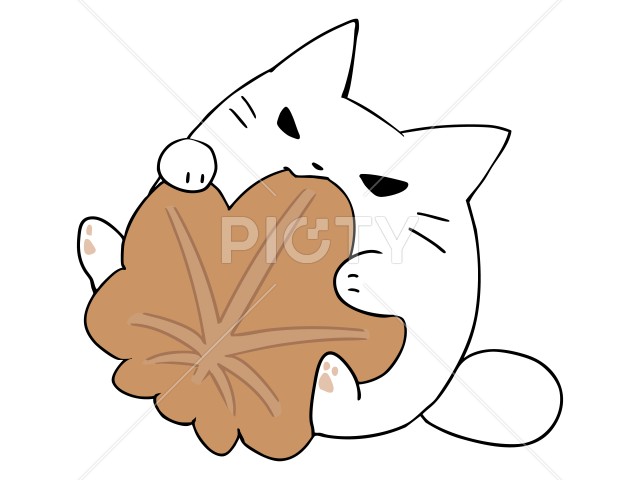 もみじ饅頭 ガブリ ねこ