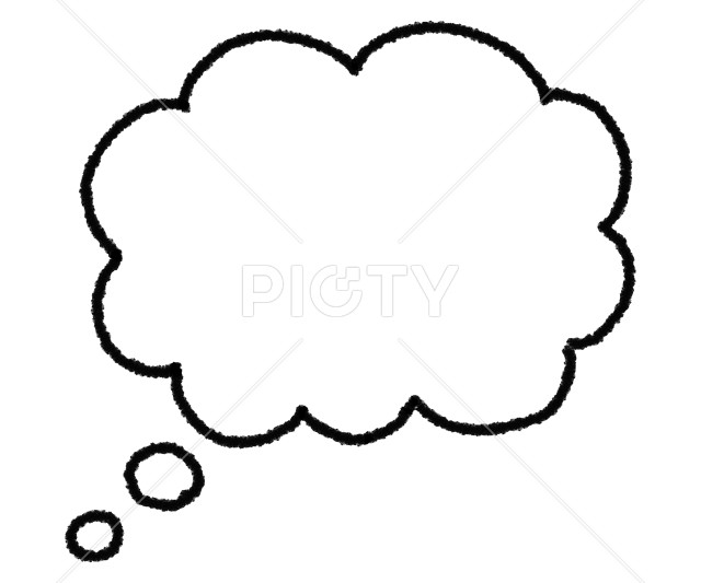手描きの雲形の吹き出し