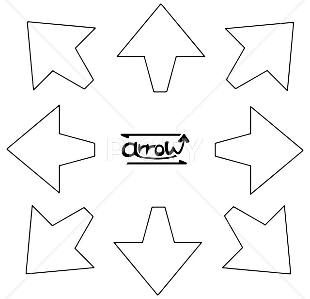 やじるしセット 四方八方 角まる 白