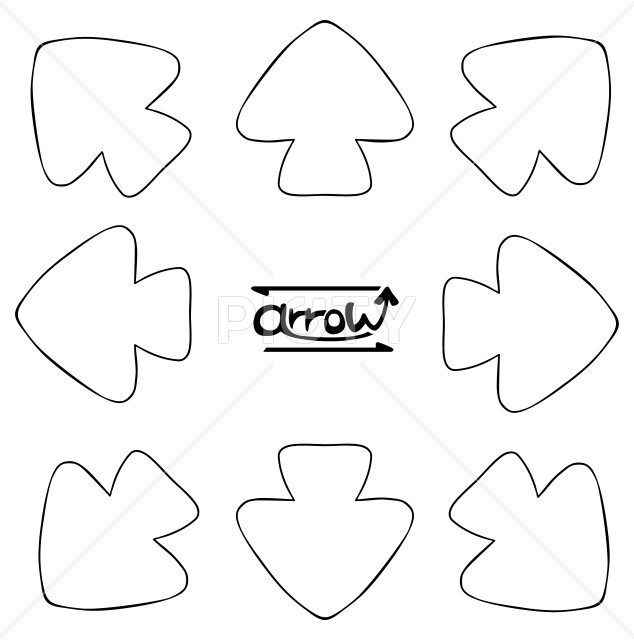 やじるしセット 四方八方 まるっこい 白