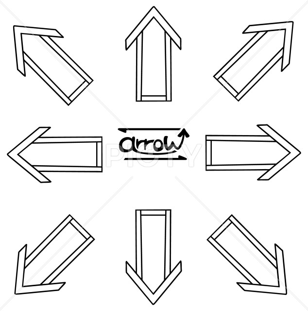 やじるしセット 四方八方 ノーマル 白