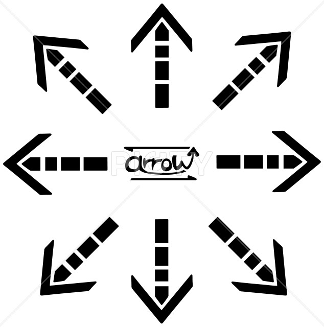 やじるしセット 四方八方 点線