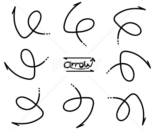 やじるしセット 四方八方 手書き