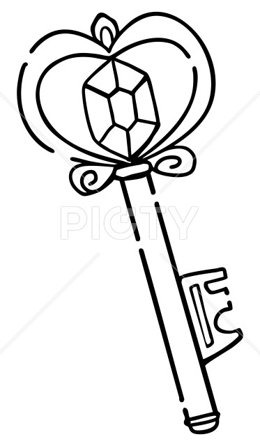 オシャレな鍵 線画