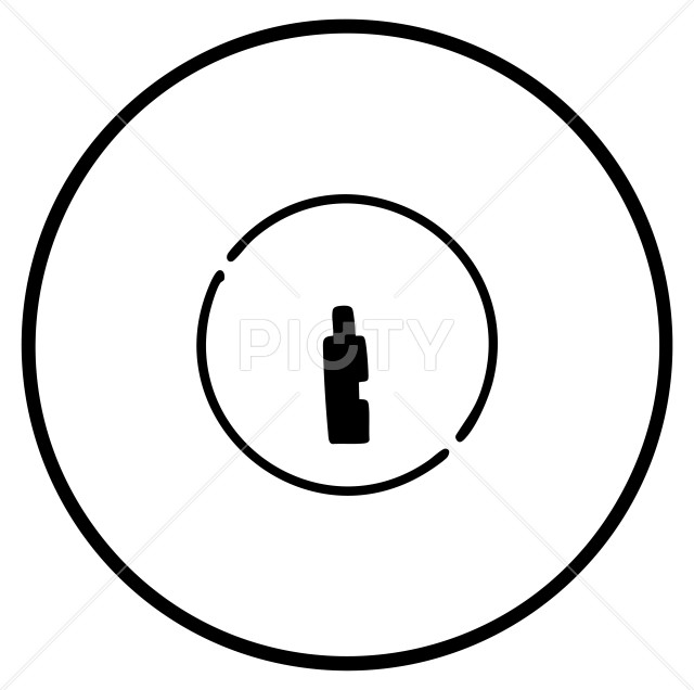 玄関の鍵穴 開く 線画