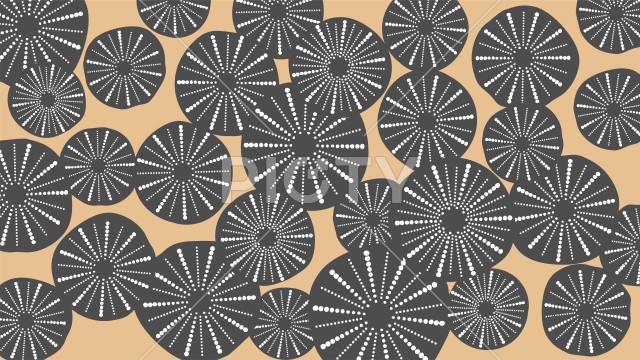 シックなベージュ背景に黒い和モダンなドット円形パターンが重なる背景素材