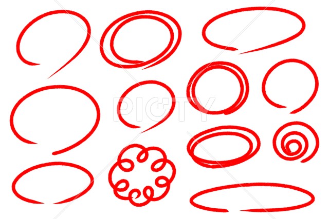 手書きの円形のアイコンセット