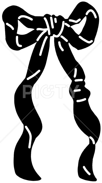蝶結びされた黒いリボンのアイコン