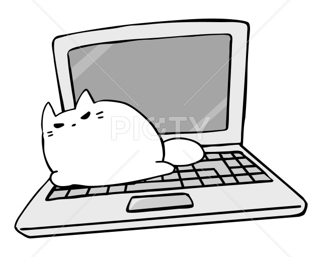 パソコンとねこ
