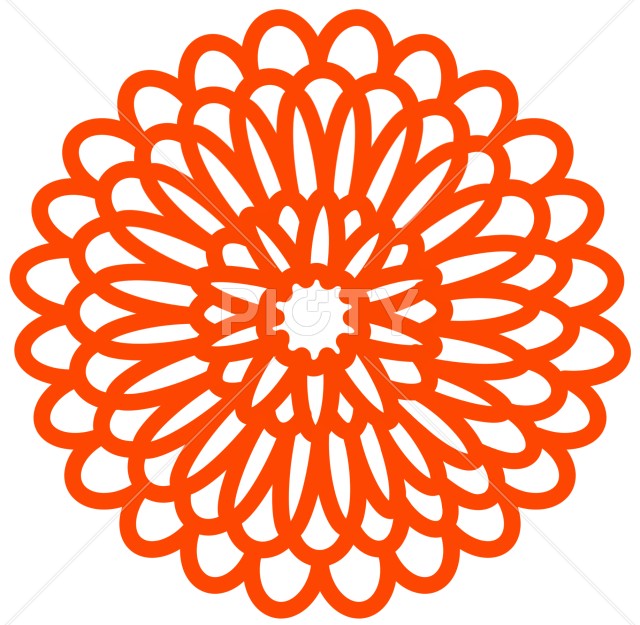 和風の菊の花のアイコンイラスト