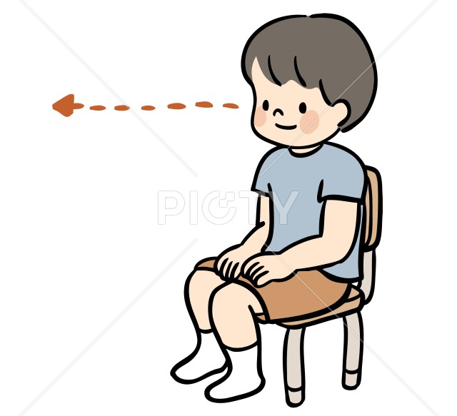 椅子に座る子どものイラスト