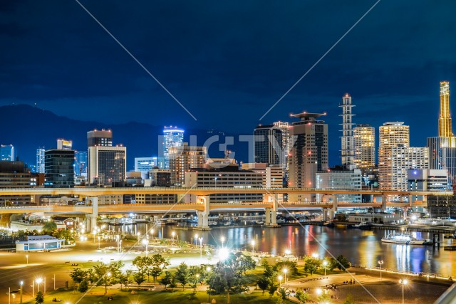 神戸市,メリケンパーク・ハーバーランドの夜景