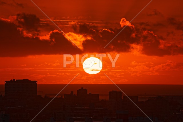 夕日