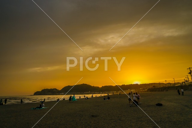 鎌倉海岸の夕景